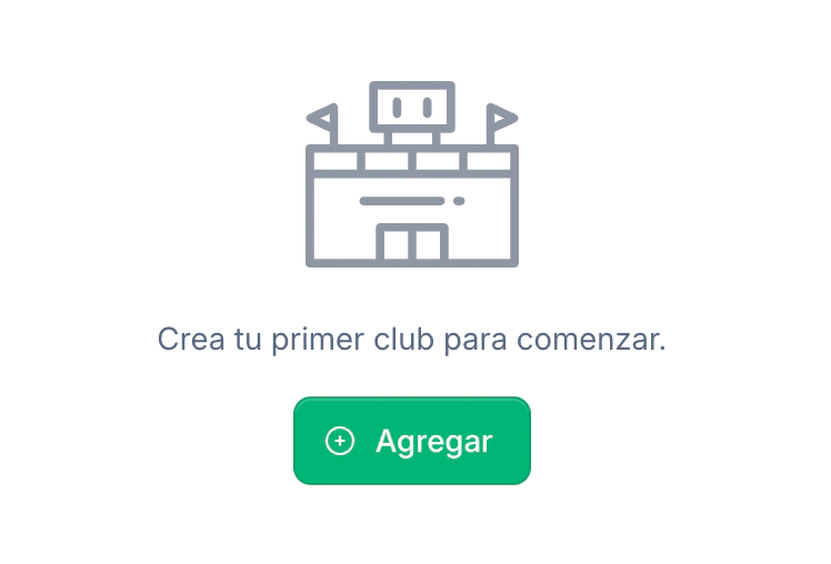 Pantalla de creación de club