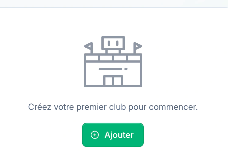 Écran de création de club