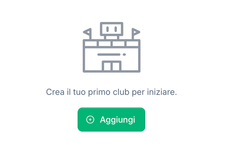 Schermata di creazione club