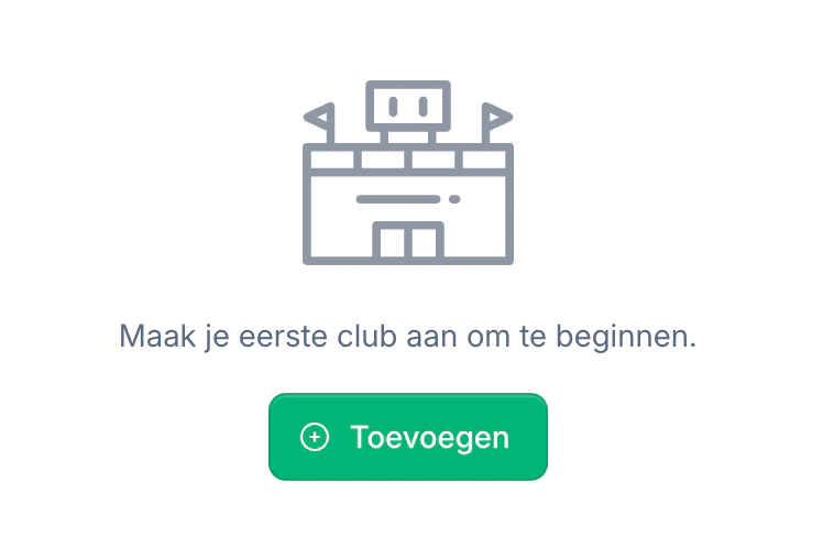 Club aanmaken scherm