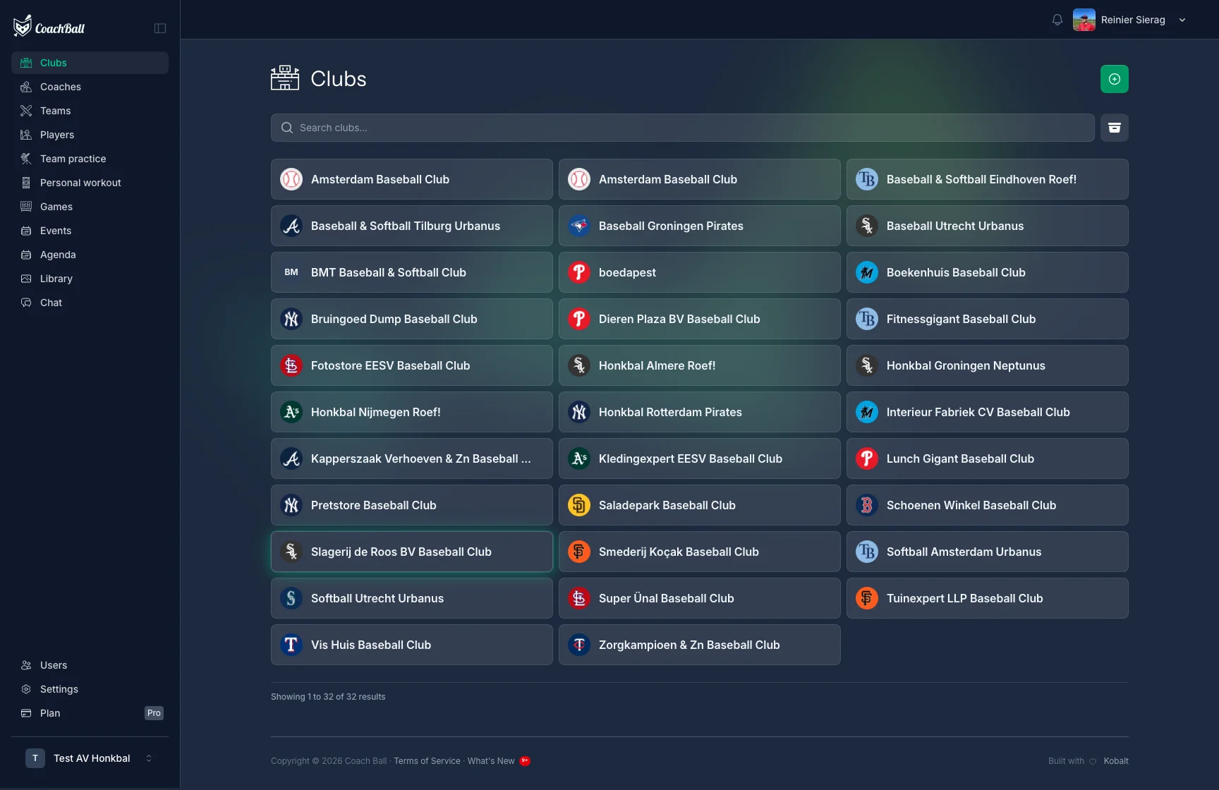 Clubs overview