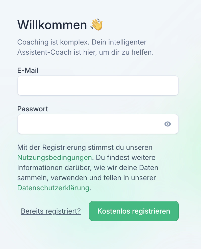 Kontoerstellungsbildschirm