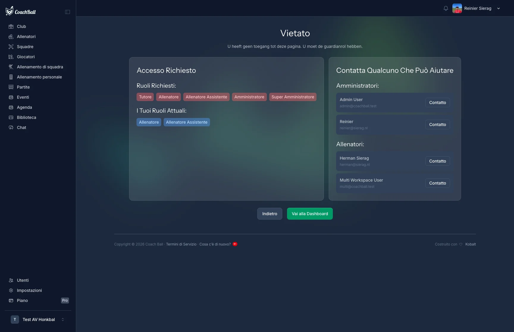 Panoramica dashboard genitori