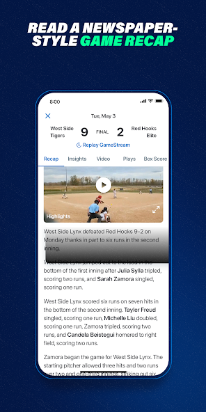 GameChanger interface preview two