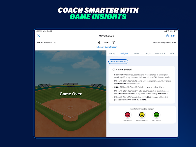 GameChanger interface preview four