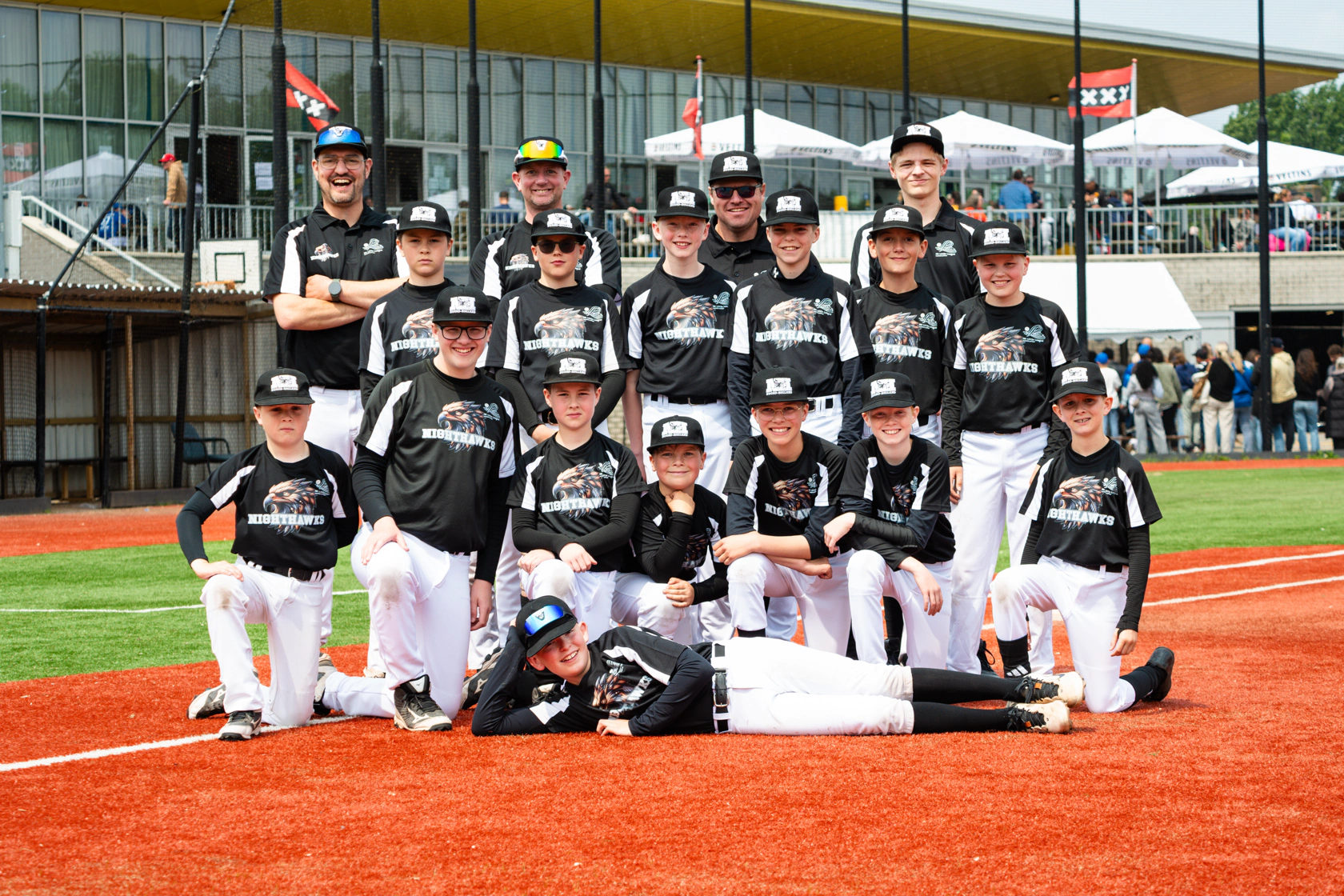 Young Little League player running the bases during a game