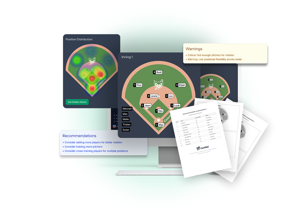 Team sports lineup and coaching