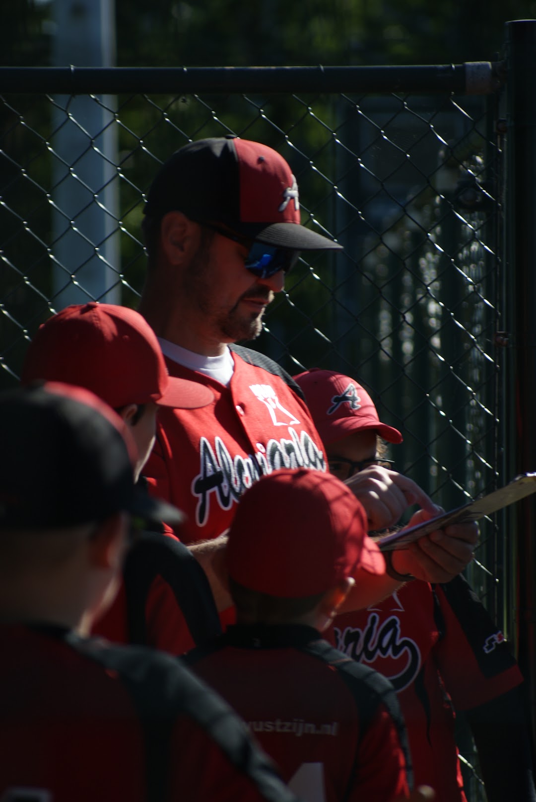 Baseball pitcher in action